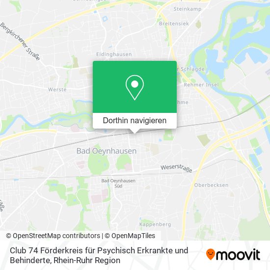 Club 74 Förderkreis für Psychisch Erkrankte und Behinderte Karte