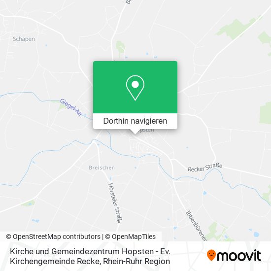 Kirche und Gemeindezentrum Hopsten - Ev. Kirchengemeinde Recke Karte