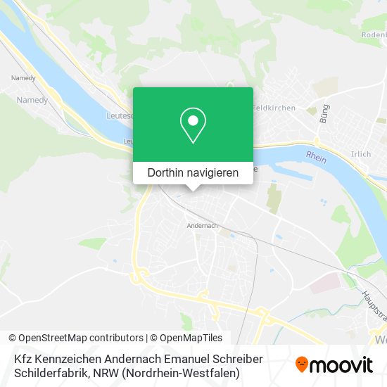 Kfz Kennzeichen Andernach Emanuel Schreiber Schilderfabrik Karte