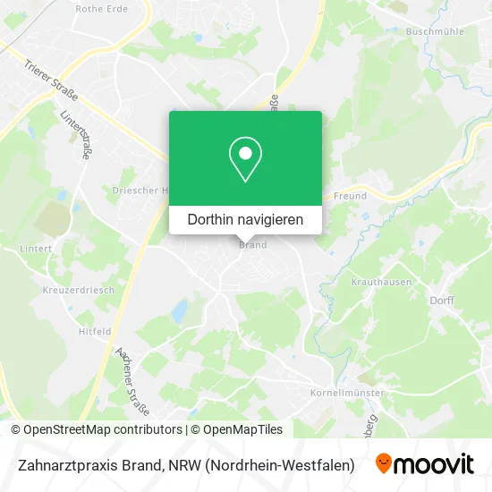 Zahnarztpraxis Brand Karte