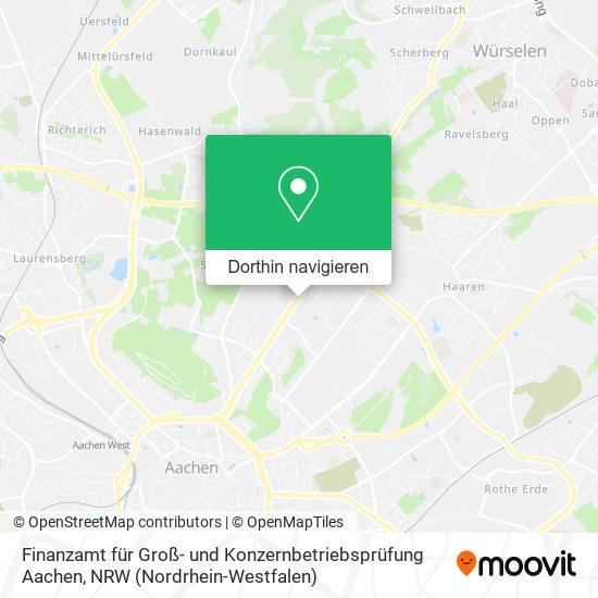 Finanzamt für Groß- und Konzernbetriebsprüfung Aachen Karte