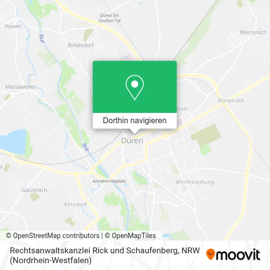 Rechtsanwaltskanzlei Rick und Schaufenberg Karte