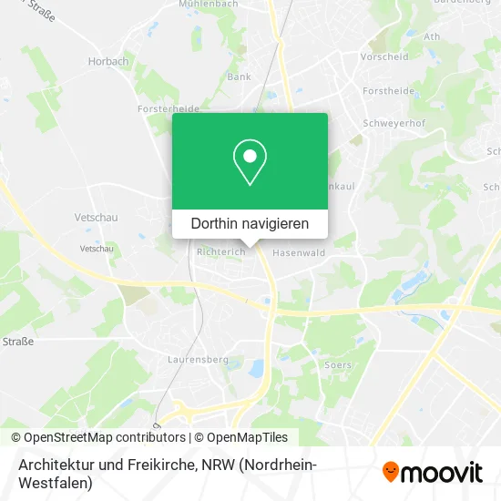 Architektur und Freikirche Karte