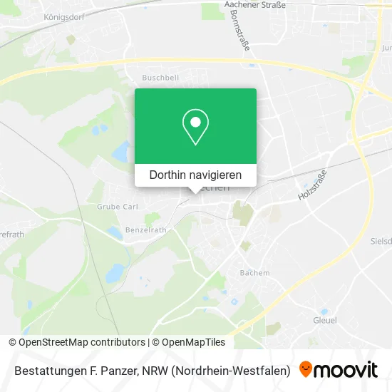 Bestattungen F. Panzer Karte