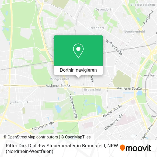 Ritter Dirk Dipl.-Fw Steuerberater in Braunsfeld Karte