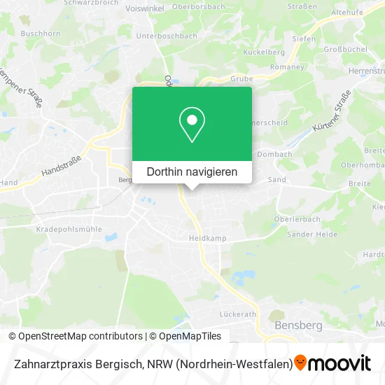 Zahnarztpraxis Bergisch Karte