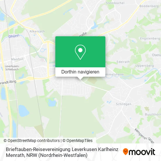 Brieftauben-Reisevereinigung Leverkusen Karlheinz Menrath Karte