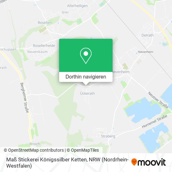 Maß Stickerei Königssilber Ketten Karte