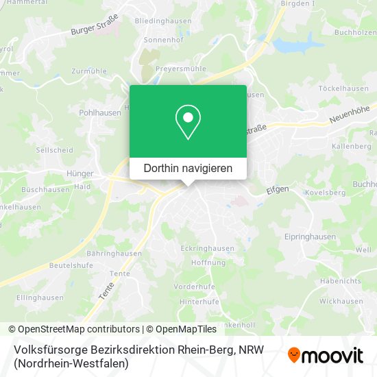Volksfürsorge Bezirksdirektion Rhein-Berg Karte