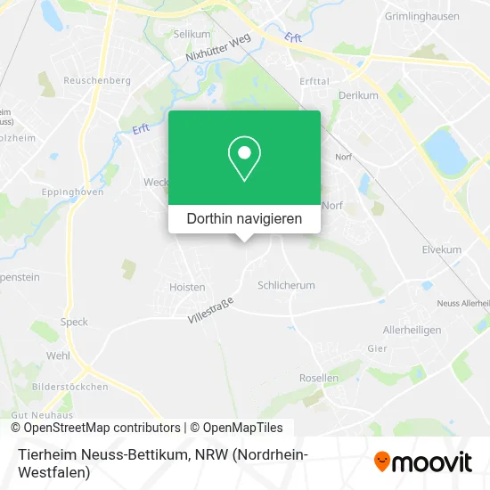 Tierheim Neuss-Bettikum Karte