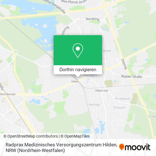 Radprax Medizinisches Versorgungszentrum Hilden Karte