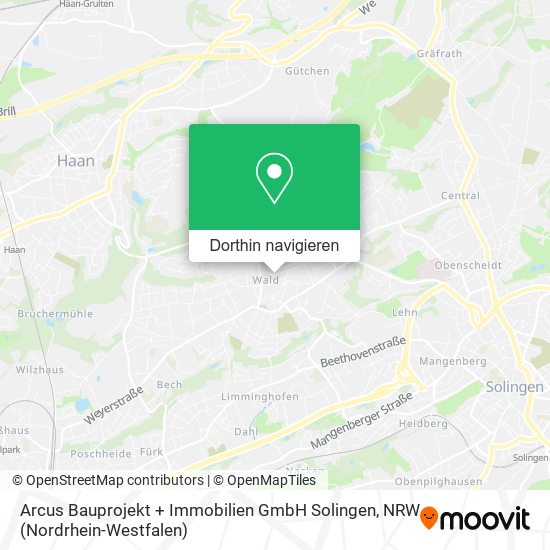 Arcus Bauprojekt + Immobilien GmbH Solingen Karte