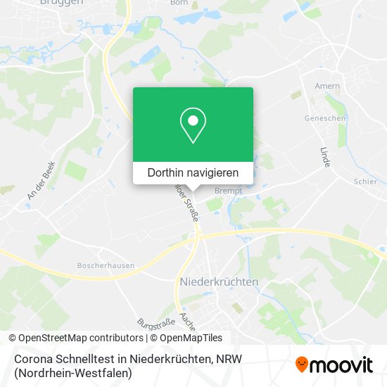 Corona Schnelltest in Niederkrüchten Karte
