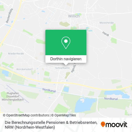 Die Berechnungsstelle Pensionen & Betriebsrenten Karte