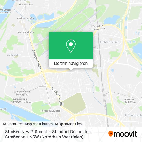 Straßen.Nrw Prüfcenter Standort Düsseldorf Straßenbau Karte