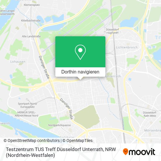 Testzentrum TUS Treff Düsseldorf Unterrath Karte