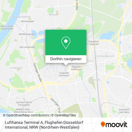 Lufthansa Terminal A, Flughafen Düsseldorf International Karte