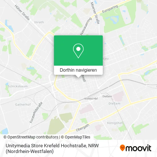 Unitymedia Store Krefeld Hochstraße Karte