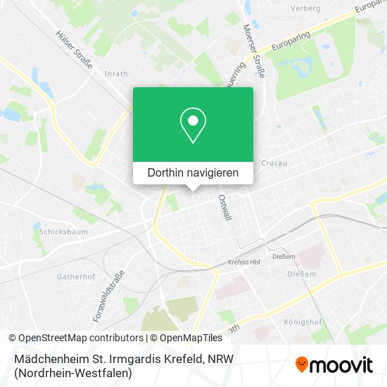 Mädchenheim St. Irmgardis Krefeld Karte