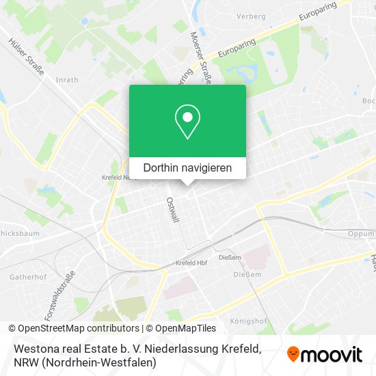 Westona real Estate b. V. Niederlassung Krefeld Karte