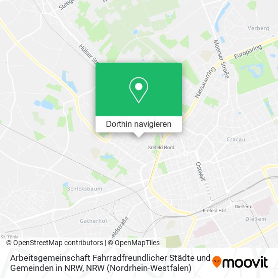 Arbeitsgemeinschaft Fahrradfreundlicher Städte und Gemeinden in NRW Karte