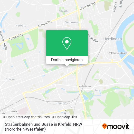 Straßenbahnen und Busse in Krefeld Karte