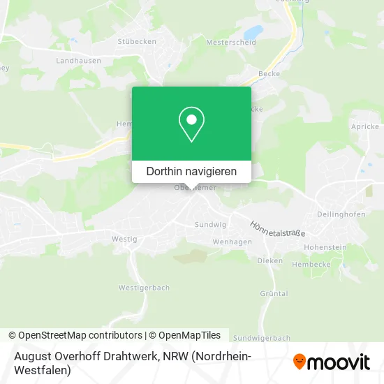 August Overhoff Drahtwerk Karte