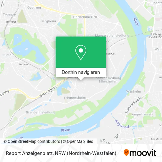 Report Anzeigenblatt Karte