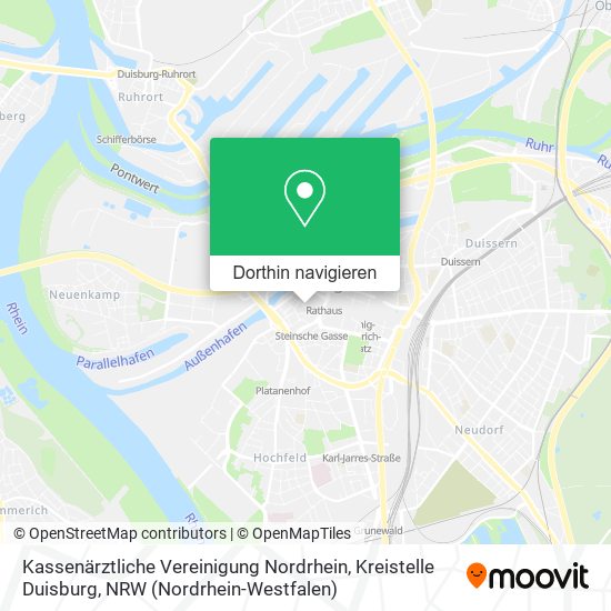 Kassenärztliche Vereinigung Nordrhein, Kreistelle Duisburg Karte