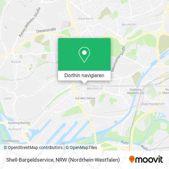 Shell-Bargeldservice Karte