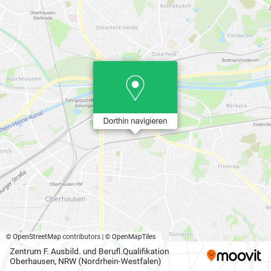 Zentrum F. Ausbild. und Berufl.Qualifikation Oberhausen Karte