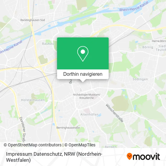 Impressum Datenschutz Karte