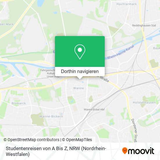 Studentenreisen von A Bis Z Karte