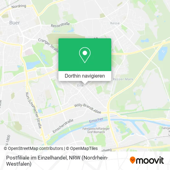 Postfiliale im Einzelhandel Karte