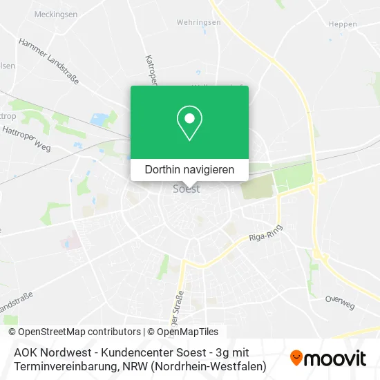 AOK Nordwest - Kundencenter Soest - 3g mit Terminvereinbarung Karte