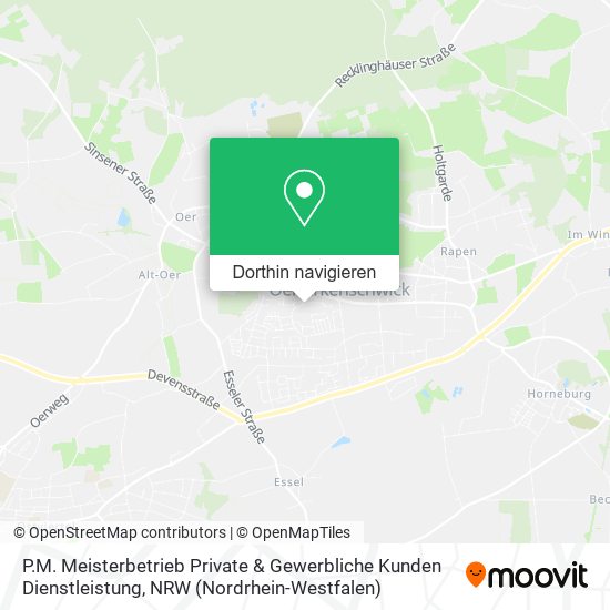 P.M. Meisterbetrieb Private & Gewerbliche Kunden Dienstleistung Karte