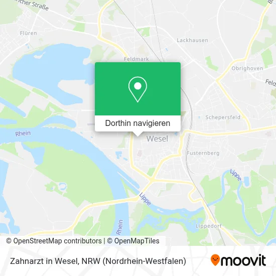 Zahnarzt in Wesel Karte