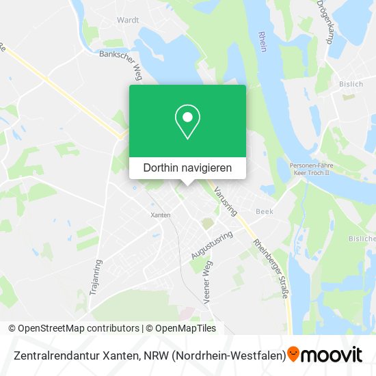 Zentralrendantur Xanten Karte