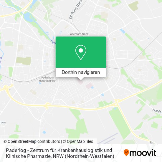 Paderlog - Zentrum für Krankenhauslogistik und Klinische Pharmazie Karte