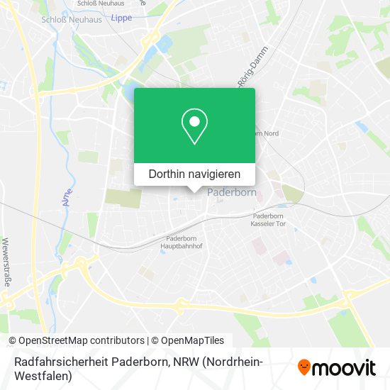 Radfahrsicherheit Paderborn Karte