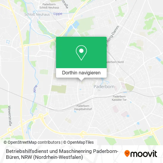 Betriebshilfsdienst und Maschinenring Paderborn-Büren Karte