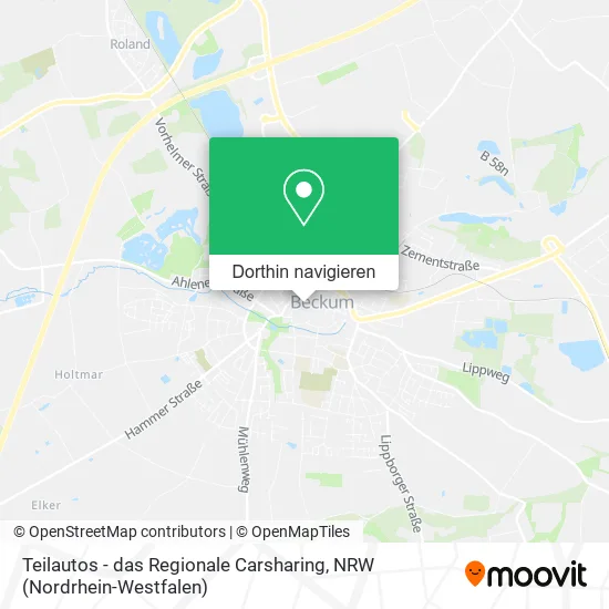 Teilautos - das Regionale Carsharing Karte