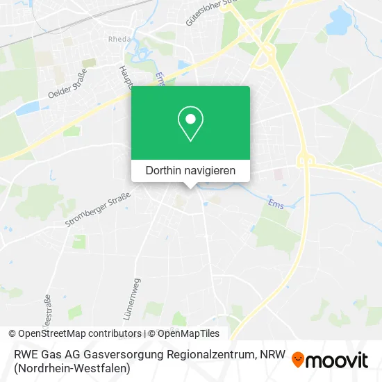 RWE Gas AG Gasversorgung Regionalzentrum Karte