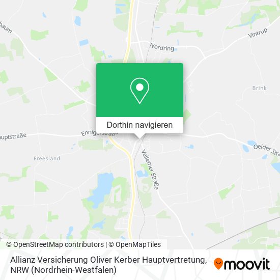 Allianz Versicherung Oliver Kerber Hauptvertretung Karte