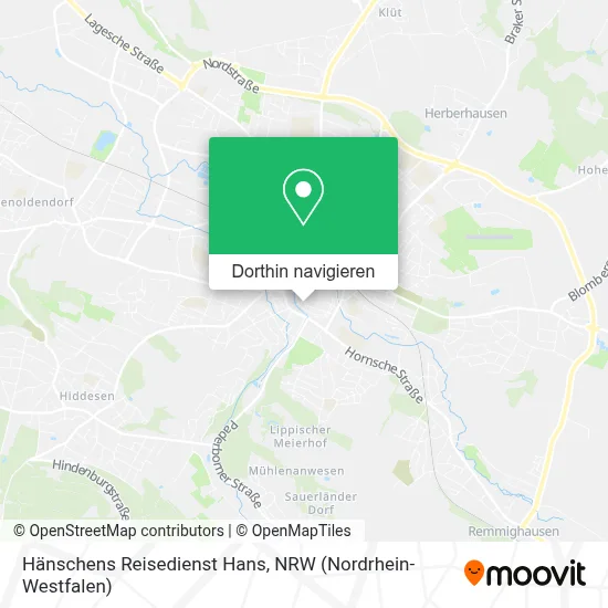 Hänschens Reisedienst Hans Karte