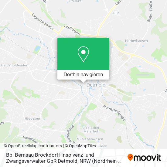 Bbl Bernsau Brockdorff Insolvenz- und Zwangsverwalter GbR Detmold Karte