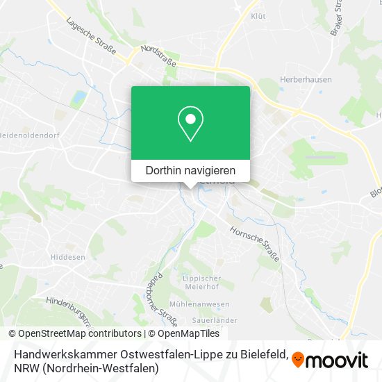 Handwerkskammer Ostwestfalen-Lippe zu Bielefeld Karte