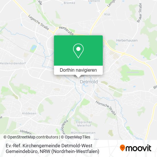 Ev.-Ref. Kirchengemeinde Detmold-West Gemeindebüro Karte