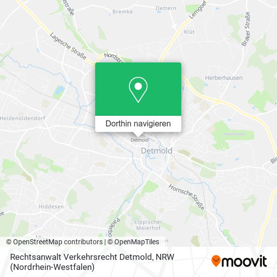 Rechtsanwalt Verkehrsrecht Detmold Karte
