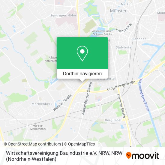Wirtschaftsvereinigung Bauindustrie e.V. NRW Karte